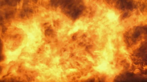 Intense Fire Wall Background, Full Frame Burning Flames Texture Stock Footage 346176042