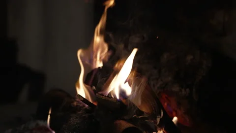 Intense Fireplace Flames Video stock 331710429