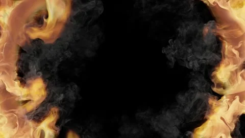 The intense firestorm enveloping the heart of the shot in majestic flames. Flame Stock Footage 273281135