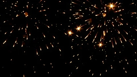 Intense Fireworks Celebration Video – Multiple Explosions on Black Background Stock Footage 325274796
