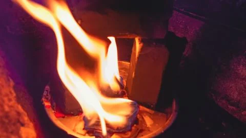 Intense Flames in the Dark Stock Photos