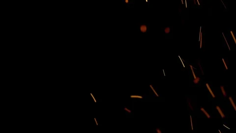 Intense flames with glowing ember particles on black background Stock Footage 302474138