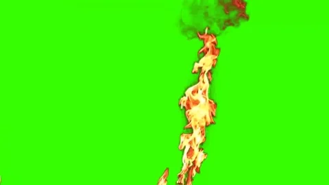 Intense Flamethrower Fire Burst On Green Screen And Black Stock Footage 340676653