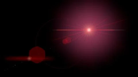 Intense flare overlay sun light len effect on black background. Deep red mage Stock Illustration