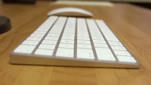 Intense focus on Keyboard and Mouse waiting to be used. Stock Footage 79237582