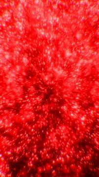 Intense glowing red particles exploding outward in a vibrant energetic abst.. 스톡 일러스트