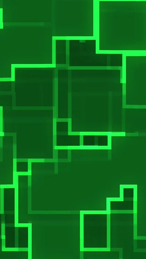 Intense Green Geometric Grid with Neon Lines and Rectangular Shapes   abstract,  Stock Footage 321629257