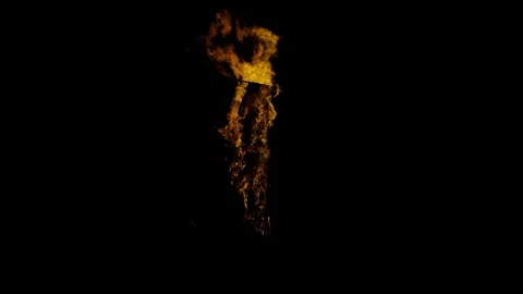 Intense Ground Fire Flare Compositing Element on black screen Stock Footage 325768998
