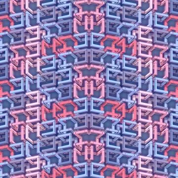 Intense Incandescent 3D Splines Node Abstract Tech Core Illustrazione stock
