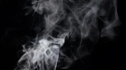 Intense jet of white mist streams from bottom, slow motion Stock Footage 74659164