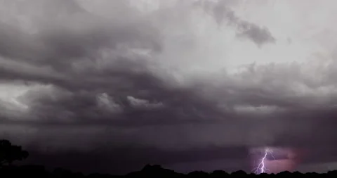 Intense Lightning Storm Approaching (2160p 23.976) Stock Footage 167982401