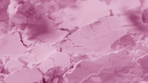 Intense macro capture of cracked pink powder surface Stock Footage 343044892
