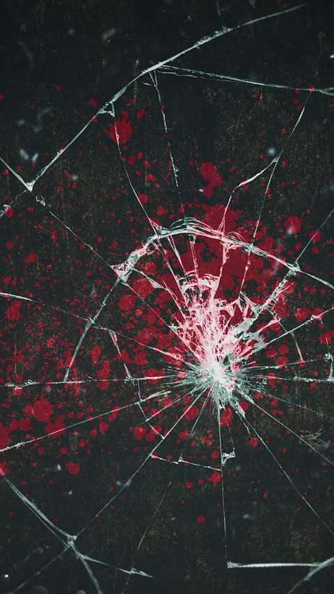 Intense Macro View Of Shattered Glass Aftermath, Closeup Macro Photograph Stock Footage 324876033