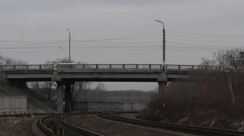 Intense movement of the car interchange Stock Footage
