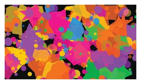 Intense neon multicolored abstract pattern with overlapping translucent bri.. Stock Illustration