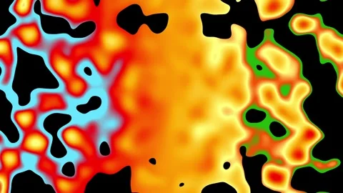 Intense orange and red heat map textures ripple across a black background Stock-Footage 331746928