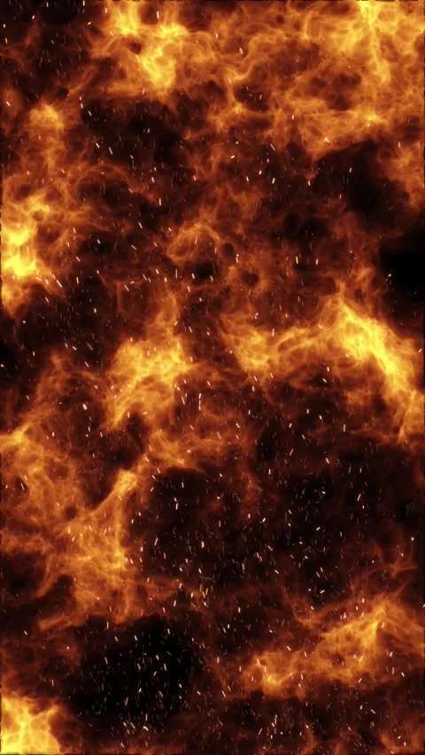 Intense Orange Fire and Flying Ember Background Stock Footage 342630776