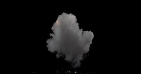 Intense Orange Fire Explosion VFX Overlay on Black Screen 库存影片 334852125