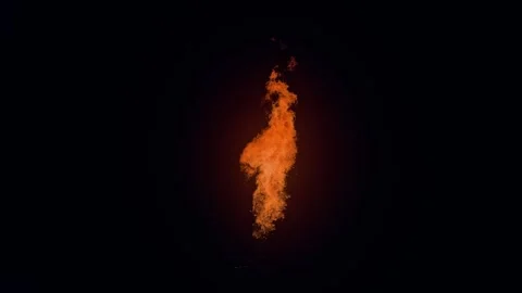 Intense orange flame rising and flickering in slow motion. Fiery element Stock Footage 340273050