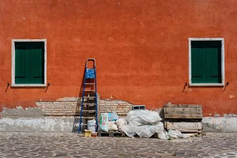 An intense orange wall 写真素材