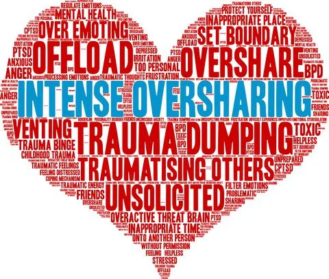 Intense Oversharing Word Cloud Stock Illustration