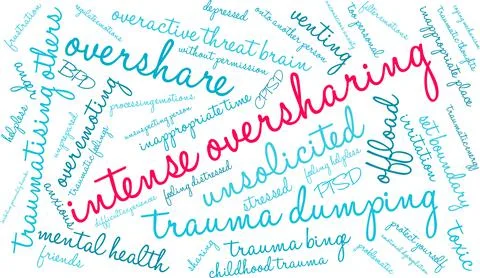 Intense Oversharing Word Cloud Illustrazione stock