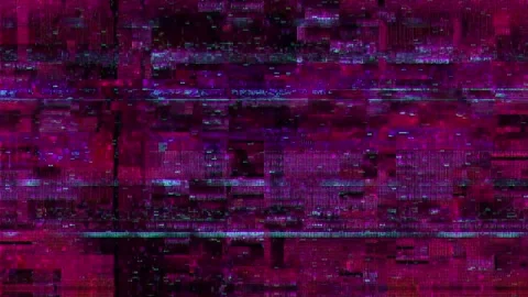 Intense pink and blue digital data glitch background Stock Footage 319973120