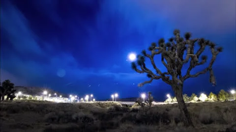 Intense rain storm Joshua Tree clouds time lapse  Stockbeeldmateriaal 23548528