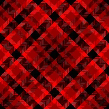Intense red and black plaid pattern.  A bold, geometric textile design perfec Stock Illustration