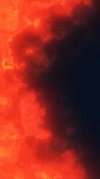 Intense red and orange abstract plasma texture with a dark central void, ev.. Illustrazione stock