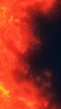 Intense red and orange abstract plasma texture with a dark central void, ev.. Illustrazione stock