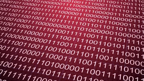 Intense Red Binary Code Digital Security System Stock Footage 319980599