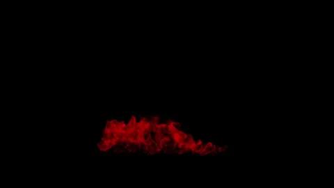 Intense red flames on black background for horror themes Видео 302474840