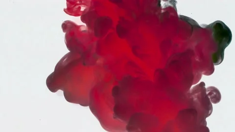 Intense red smoke, on a white background, flowing, steam Stock Footage 154766420