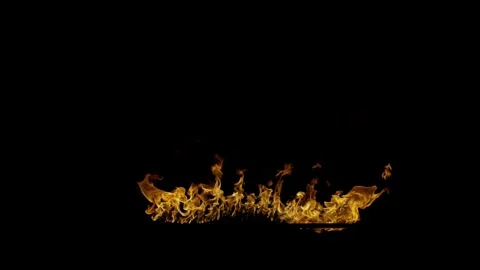 Intense Roaring Ground Fire VFX Overlay against black Stock Footage 326369451