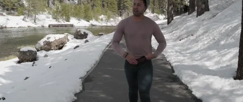 Intense Run by Mountain River Video stock 243761792