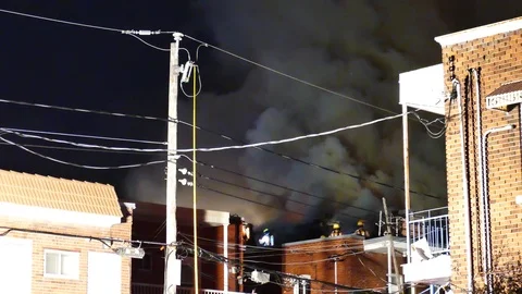 Intense smoke and flames Stock Footage 115933725