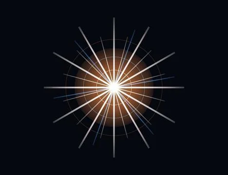 Intense Starburst Diffraction Flare with Vivid Light Spikes 스톡 일러스트