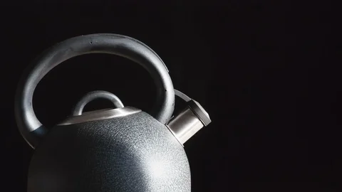Intense Steam from the Teapot Spout HD Pro Stock Footage 123765358