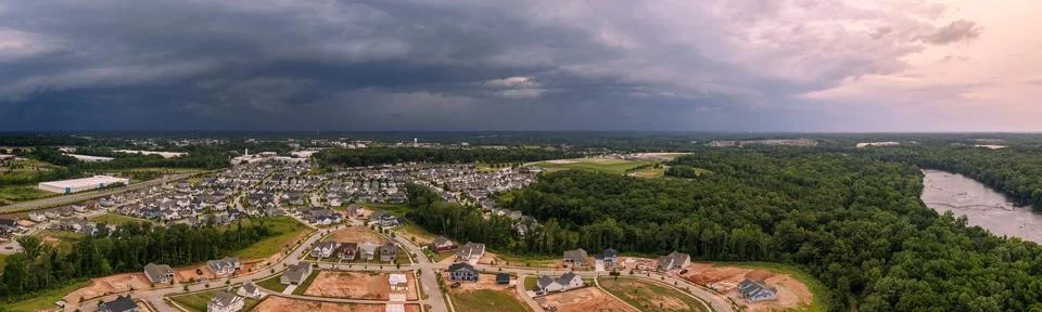 Intense storm approaches development under construction in Rock Hill, South.. Stock Photos