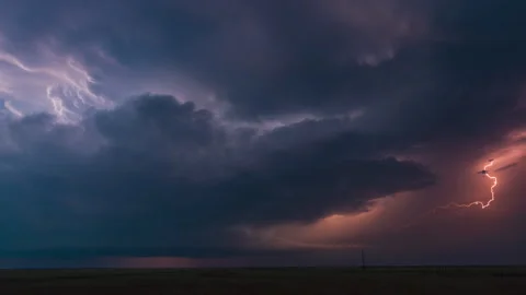 Intense storm with lightning Stock Footage 272706109