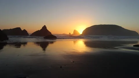 Intense Sunset on Oregon Coast | Stock Video | Pond5