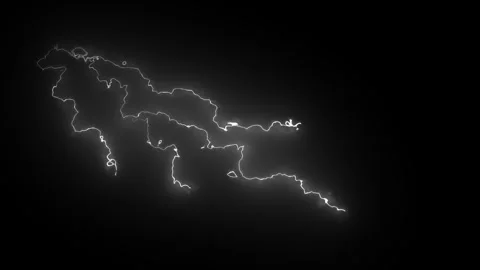 Intense Thunderstorm Lightning Flash on Dark Black Background Stock-Footage 342755640