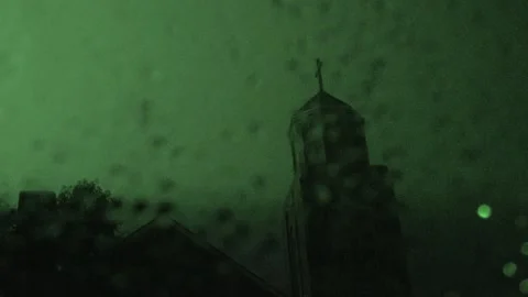 Intense thunderstorm at night Stock Footage 230022879