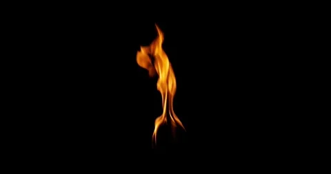 Intense Torch Fire Flame Compositing Element On Black Background Видео 332723354