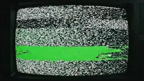 Intense VHS Pause Screen Effect Green Screen Stock Footage 336387668