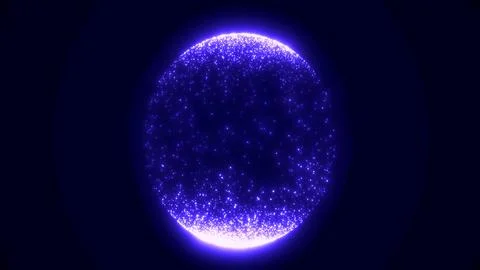 Intense violet luminous globe formed by thousands of glowing digital particle 스톡 일러스트