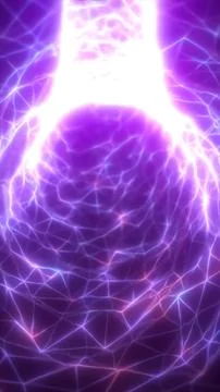 Intense violet plasma waves and energy lines merging into bright light in a g Stockillustratie