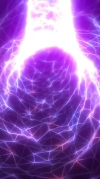 Intense violet plasma waves and energy lines merging into bright light in a.. イラスト素材