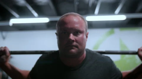 Intense Weightlifter Does Squats Stock Footage 41265748